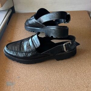 Freda Salvador Black Slingback Loafers